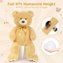 MorisMos 47inch Giant Teddy Bear Stuffed Animal 4ft, Large Teddy Bear Plush, Big Stuffed Bear Gifts for Kids, Girls, Girlfriend, Women on Baby Shower, Valentine, Christmas, Birthday (Light Brown