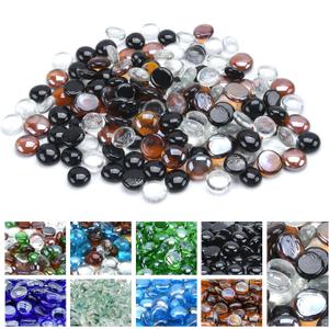 GasSaf Blended Fire Glass Beads for Outdoor Fire Pit, Fireplace, Replaces Existing Gas Logs & Lava Rocks, 3/4 Inch Glass(10 Pound)(Black, Amber, Crystal Clear Luster)