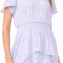 V-Neck Four Tier Layered Midi Dress (Blue, L)