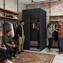 Clothing Store Fitting Room,Changing Room,Movable Changing Room,Strong Shading, Better Privacy Protection Fitting Room-Easy to Assemble, Clothing Store, Private Space(Black)