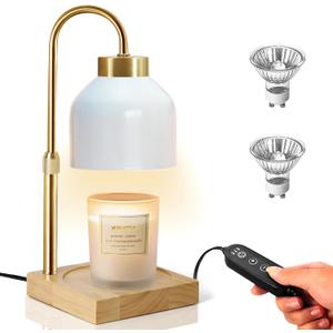 Xiwoa Electric Candle Warmer Lamp with 2H/4H/8H Timer Dimming Height Adjustable Safety Night Lamp, Home Scented Jar Candles Decor Gifts (White)