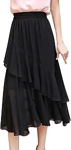 High Waist Skirt Casual Skirts Half Skirt Skirt Adult Skirt Elastic Waist Skirt Trendy Skirts Long Skirt, 4XL