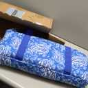 American Mahjong Set, 166 White Tiles with 4 Colors Acrylic Racks, Pushers, Flower Carrying Bag, Portable Travel Set