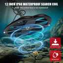 Metal Detector for Adults,12 IP68 Waterproof Search Coil with High Accuracy System,Advanced DSP Chip Technology,5 Modes with LCD Backlit Display for Beach Hunting&Jewelry Finding