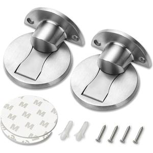 2 Pack 304 Stainless Steel Door Stoppers, Magnetic Door Stop, 3M Double-Sided Adhesive Tape, No Drilling, Door Stop Wall Protector, Office Door Catch, Stop Door
