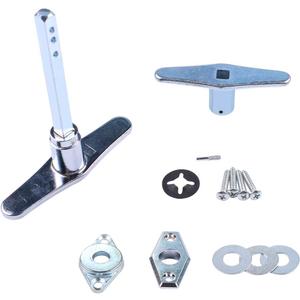 Garage Door Lock Dummy T Handle Assembly Non-Locking Door Hardware Kit (Without Keys) Chrome Plated