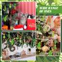 Soulchen 60 Sets Christmas Crafts for Adults, Beaded Ornament Kit to Make Xmas Candy Cane Shaped Green Ornaments Red White Wooden Bead for Xmas Holiday Party Supplies