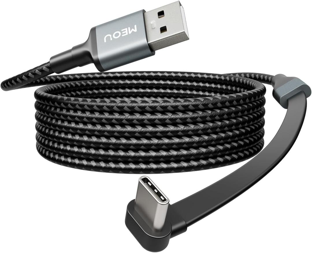 USB A to USB C Cable 6ft, 60W USB to USB C Fast Charging Cable, Right Angle USB C Cord Nylon Braided for iPhone 17/16/15, iPad Pro, Samsung Galaxy S21/S22/S23/S24, Note 20 10, Pixel 8, Nintendo etc.