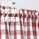 Red and White Tier Kitchen Curtains 30 Inches Long,Burgundy Buffalo Plaid Gingham Rod Pocket Window Treatment Set Half Window Cafe Curtains for Kitchen Bathroom,28"Wx30"L,Red/White,Set of 2