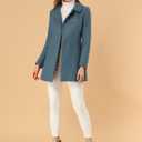 Allegra K Women's Peter Pan Collar Double Breasted Winter Long Trench Pea Coat (XS)