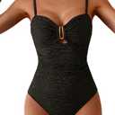 Eomenie One Piece Swimsuit for Women Tummy Control Ruched Bathing Suit Cutout U Wire Swim Suits, XL