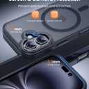 Tigowos Compatible with iPhone 16 Bumper case Fits MagSafe 10FT Drop Resistant Matte Skin Feeling Shockproof Back Cover Fits iPhone Phone Cases 6.1", Matte Black Bumper