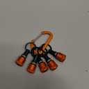 Railer Bit Holder Keychain 5pc - 1/4 inch Hex Shank Aluminum Alloy Bit Holders - Quick Release Bit Holder for Nut Driver, Screwdriver & Drill Bits w/Carabiner - Tool Gifts for Men (Orange)