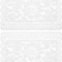 2 Pcs Rectangle Lace Placemats for Tables Handmade Embroidered Crochet Placemats Vintage Floral Lace Table Runner Beige Laces Tablemats for Kitchen Dining Room Wedding Cup Tea Party Decor(12x17 Inch)