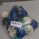 DomeStar 24PCS Blue Decorative Balls for Bowl Centerpiece, 2 Inch Rattan Balls Bowl Fillers Decor - Wicker Twig Orbs Spheres, Wedding Home Vase Table Decor