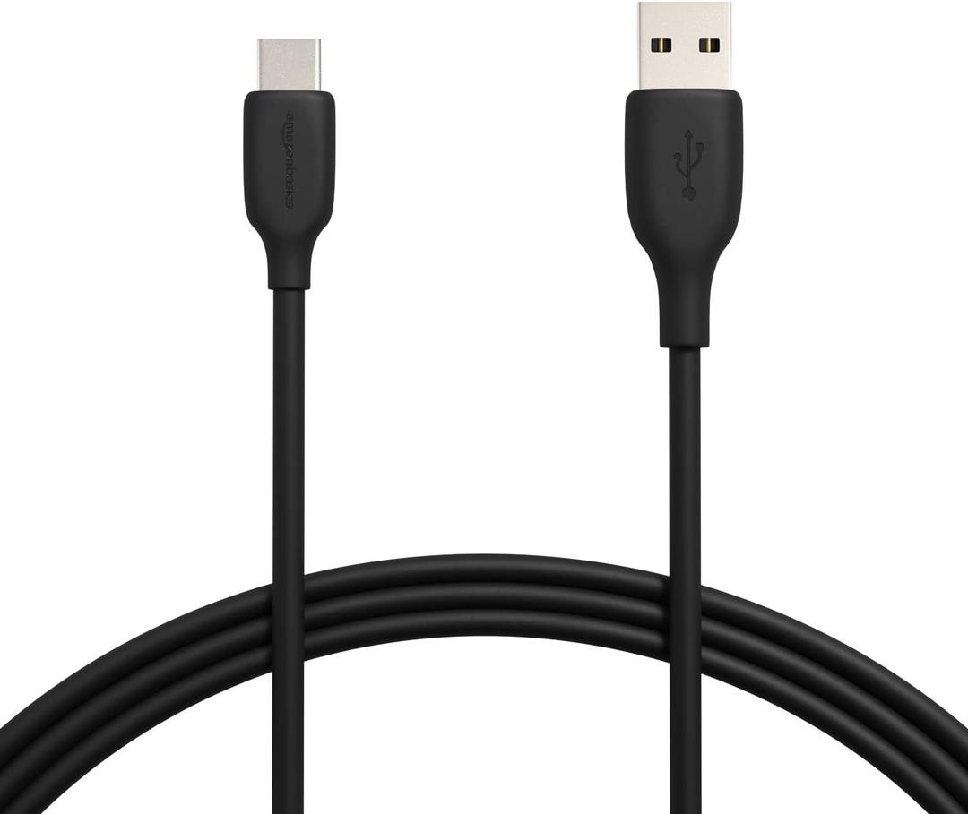 Amazon Basics USB-C to USB-A 2.0 Fast Charging Cable, 480Mbps Speed, USB-IF Certified, Fast Data Transfer, for Apple iPhone 16/15, iPad, Samsung Galaxy, Tablets, Laptops, 6 Foot, Black