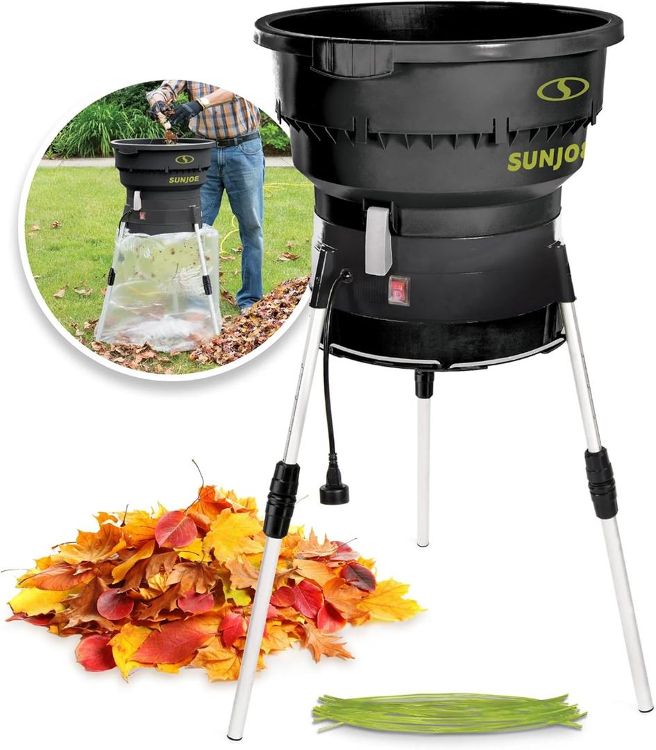 Sun Joe Electric Leaf Mulcher/Shredder, Outdoor 13 Amp 8,000 RPM Machine - Mulch up to 55 Gallons per Minute, Adjustable Control Dial, SDJ616, Orange