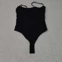 SUUKSESS Women Sexy Square Neck Thong Bodysuit Backless Cami Bodysuit Top (01 Black) XS