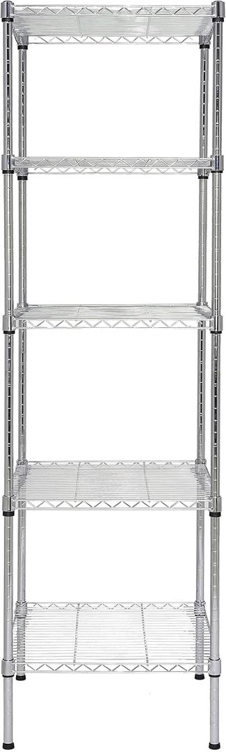 Finnhomy Heavy Duty 5 Tier Wire Shelving Unit, 18x18x59-inches 5 Shelves Storage Rack, Metal Shelving with Thicken Steel Tube, NSF Certified, Chrome