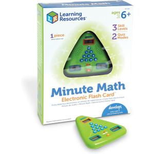 Learning Resources Minute Math Electronic Flash Card - Classroom Must Haves, Homeschool Supplies, Math Manipulatives, Multiplication Chart, Educational Toys for Toddlers, Back to School
