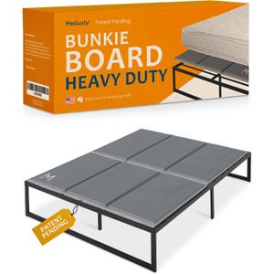 Meliusly Heavy Duty 10mm Bunkie Board Queen Size (60x80'') Patent Pending Low Profile Bed Board Design - Breathable, Noise Minimizing, Moisture Resistant Bunkieboards, Low Profile Bed Support