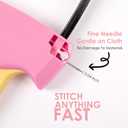 Stitch Gun for Clothes - Handheld Stitch Gun Quick Clothing Fixer - Tagging Gun - Includes 6 Needle, 1000 Black Fasteners & 1000 White Fasteners (Pink/Orange)