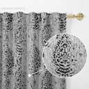 Patterned Living Room Curtains Drapes 108 Inch Long 2 Panels,Extra Long 50% Blackout Black Out Light Filtering Back Tab Boho Print Pattern 9FT Length Ceiling Curtains for Tall Window,Black