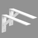 Heavy Duty Shelf Brackets 2 Pack 16" x 10" x 2.5" White Steel 3/8" Thick Countertop Support Mantel L Bracket for Wood Granite Quartz Countertop