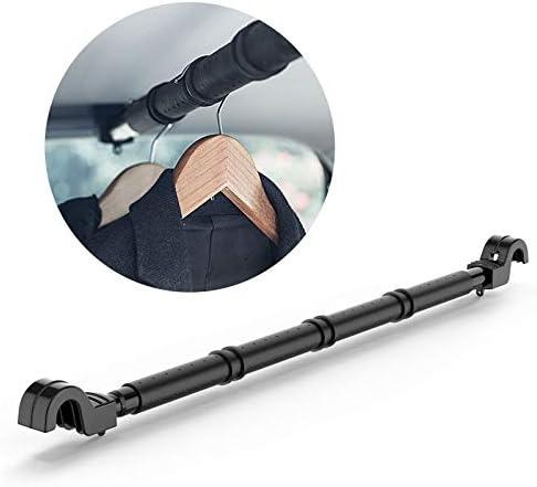 LITTLEMOLE Car Clothes Hanger Bar, Expandable Vehicle Clothing Rack Hanger Rod with Heavy Duty Metal and Rubber Grips, Great for Travel or Garment Cloths