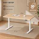 47x32 Large Electric Standing Desk, Height Adjustable Computer Desk with 2 Memory Presets, 31.5" Deep Desktop Sit Stand Desk Home Office Desk Workstation Table with Hooks, Light Walnut, 47.2*31.5 Inch