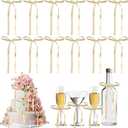 30PCS Bow Cupcake Toppers Bowknot Ribbons Coquette Cake Toppers Bow High Footed Cup Party Decorations Bridal Princess Cake Dessert Picks for Birthday Wedding Party Supplies 4"x6" (Champagne)