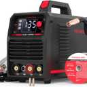 YESWELDER 135Amp MIG Welder,110V Flux Core Welder Flux Core MIG/Lift TIG/Stick 3-in-1 Large LED Digital Display Welding Machine IGBT Inverter Welder FLUX-135PRO