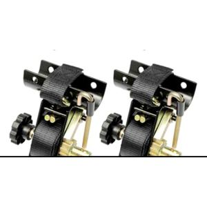 Ladder Rack Ratchet Straps with J-Hook (3PCS), 2" Black Round Tube Mount, 1.5" Wide x 7.5' Long Black Retractable Ratchet Tie Down Strap Roof Rack, 500 lbs Load Heavy Duty Cargo Buckle Rack Lock Strap