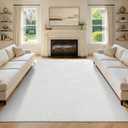 Pauwer 6x9 Area Rugs for Living Room, Modern Non Slip Washable Rug, White