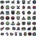 2 x 100pcs Neon Golf Waterproof Vinyl Stickers - Golf Decorations & Party Favors Gifts for Laptop, Water Bottle, Skateboard