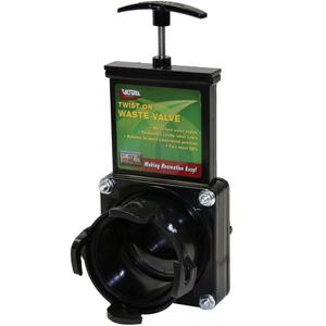 Valterra T58 Twist-On Waste Valve, Mess-Free Waste Valve for RV's, Campers, Trailers