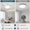New Ceiling Fan with Lighting and an E27 Light Socket, 2-in-1 Silent LED Drone Fan with Remote Control for Bedroom, Kitchen, Easy Install 3-Speed Dimmable Quiet Screws Bulb, 5Head