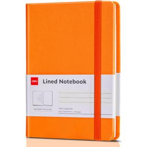 A5 Lined Journal Notebook, 160 Pages Hardcover Writing Notebook, 5.5"x8.2" College Ruled Notebook for Office, School, Work Notes (Orange)