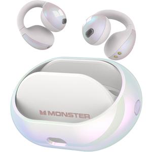 Monster Open Ear AC600 Headphones, Bluetooth 5.4 Wireless Earbuds with HiFi Stereo,Clip-On Earbuds with ENC Clear Call, 21H Playtime, Touch Control, IPX6 Waterproof Wireless Headphones for Workout