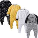Gerber Baby Boys Sleep 'N Play Footie, Star, Newborn, Pack of 4