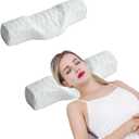 Cervical Neck Pillow for Sleeping, Memory Foam Neck Roll Pillow for Stiff Neck Pain Relief, Neck Support Pillow Bolster Pillow for Bed for Side Sleepers Back Sleeper. (White)