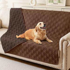 hyha Waterproof Dog Bed Blanket, Soft Pet Blankets, Waterproof Couch Cover for Dogs, Reversible Sofa Covers Washable for Furniture (52x82 Inch, Brown/Chocolate)