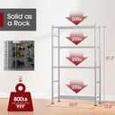 Sakugi Storage Shelves - 4 Tier Shelf Organizer, Heavy Duty Garage Shelving Unit with Leveling Feet, Stable Metal Shelves Organizer for Pantry, Kitchen and Closet, 33.0" W x 12.6" D x 57.2" H, Silver, 33.0W12.6D57.2H