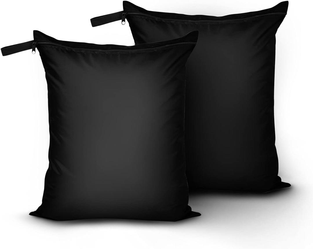 OTraki 2 Pack Laundry Bags 16x20 inch Wet Dry Bag for Swimsuit and Towels Medium Travel Dirty Clothes Bag Machine Washable Laundry Sack for Gym Beach Drying Do Not Exceed 176 Black