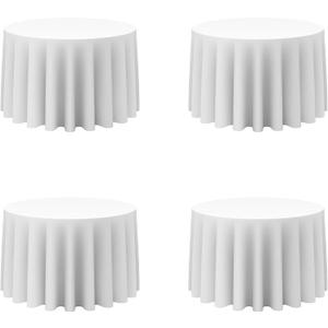 4Pack White Round Paper Tablecloths - 82in Paper Table Cloths for Parties Disposable - Linen Like Disposable White Tablecloth Round Cover with Plastic Backing 4Pack White Round Paper Tablecloths - 82in Paper Table Cloths for Parties Disposable - Linen Like Disposable White Tablecloth Round Cover with Plastic Backing