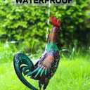 Solar Rooster Statue Light Outdoor, 18" Metal Yard Art Rooster Figurines(Retro Rooster).