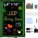 VEVOR LED Message Writing Board, 24"x16" Illuminated Erasable Lighted Chalkboard, Neon Effect Menu Sign Board, Drawing Board with 8 Fluorescent Chalk Markers and Remote Control, for Home Wedding Shop