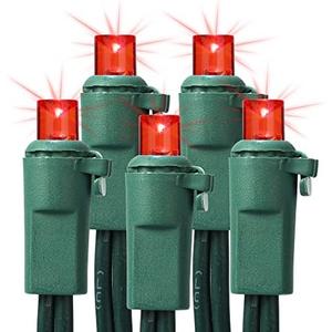 Brizled Red Christmas Lights, 33ft 100 LED 5MM Wide Angle Gentle Twinkle Christmas Lights, 120V UL Certified Connectable Xmas String Light Outdoor Xmas Tree Light for Tree Party Wedding Home Garden