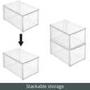 mDesign Kitchen Storage Drawer Box Plastic Storage Box with Pull-Out Drawer Pantry, Fridge and Cupboard Storage for Food and Snacks Pack of 2 Clear