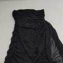 NADIA FRACA Women's Sexy Mesh Strapless Off Shoulder Y2k Bodycon Dress Backless Tube Draped Ruched Mini Dress Size Small